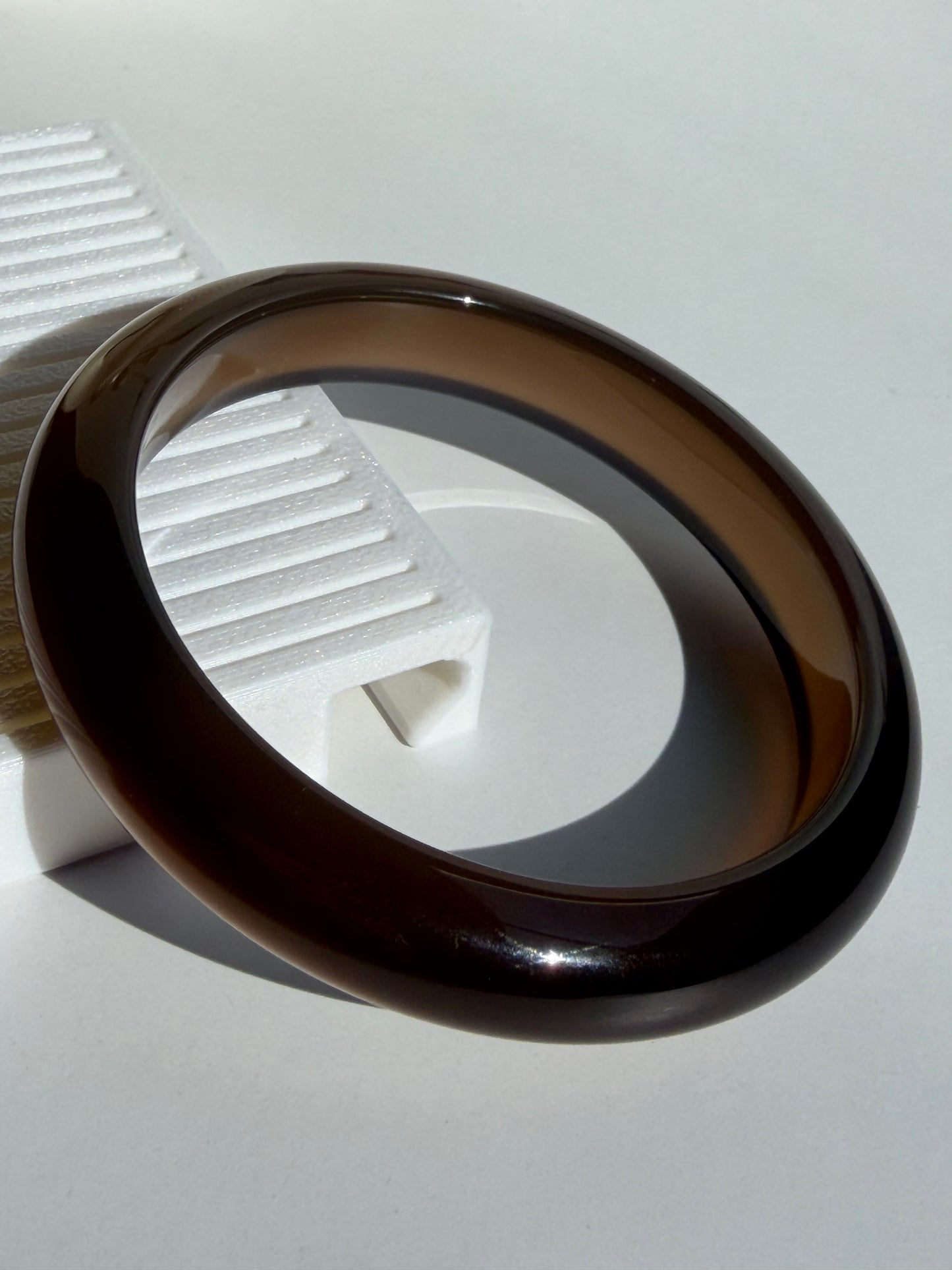 Natural Agate Bangle – Honey Dusk
