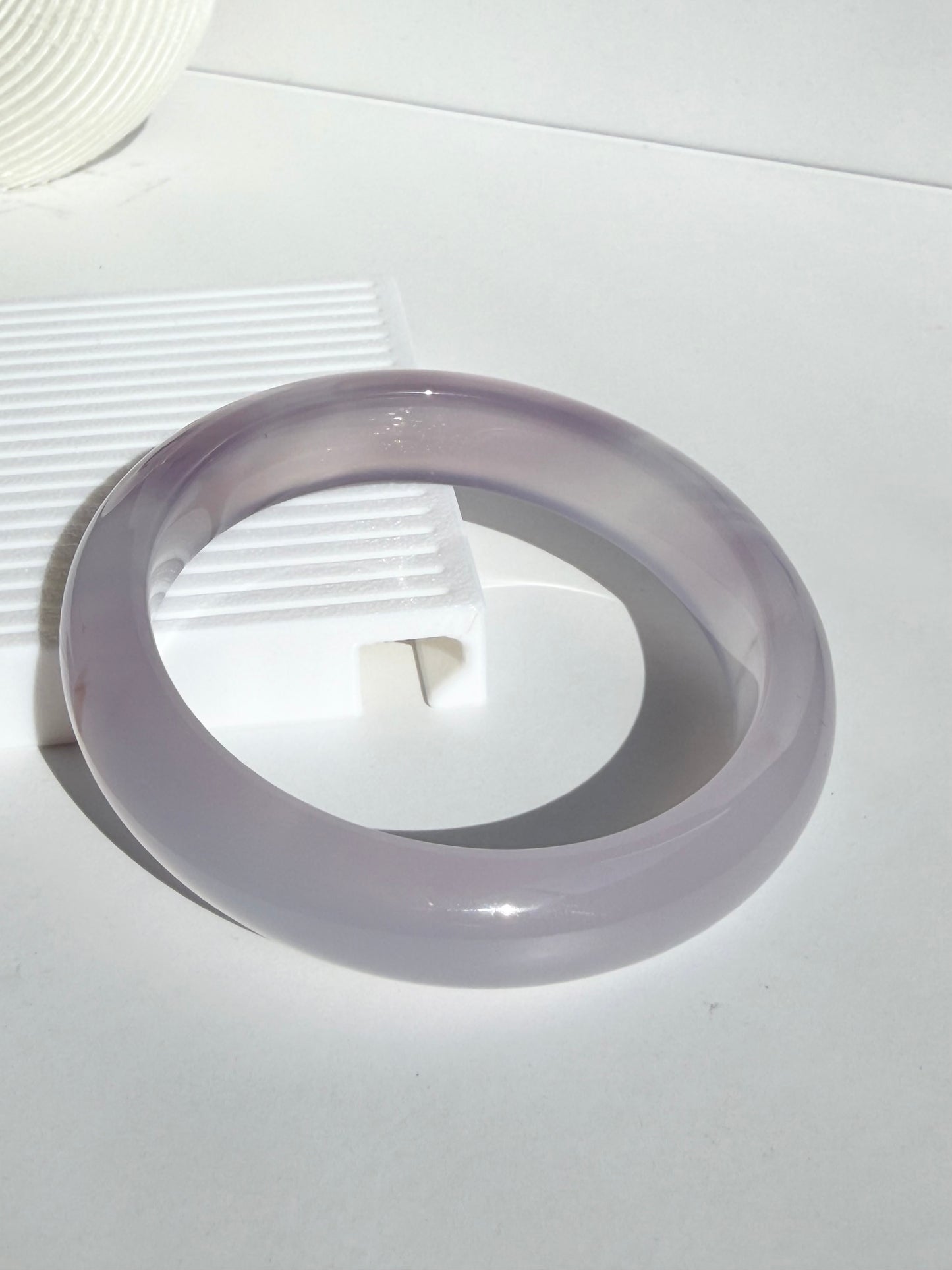 Natural Agate Bangle – Lavender Veil