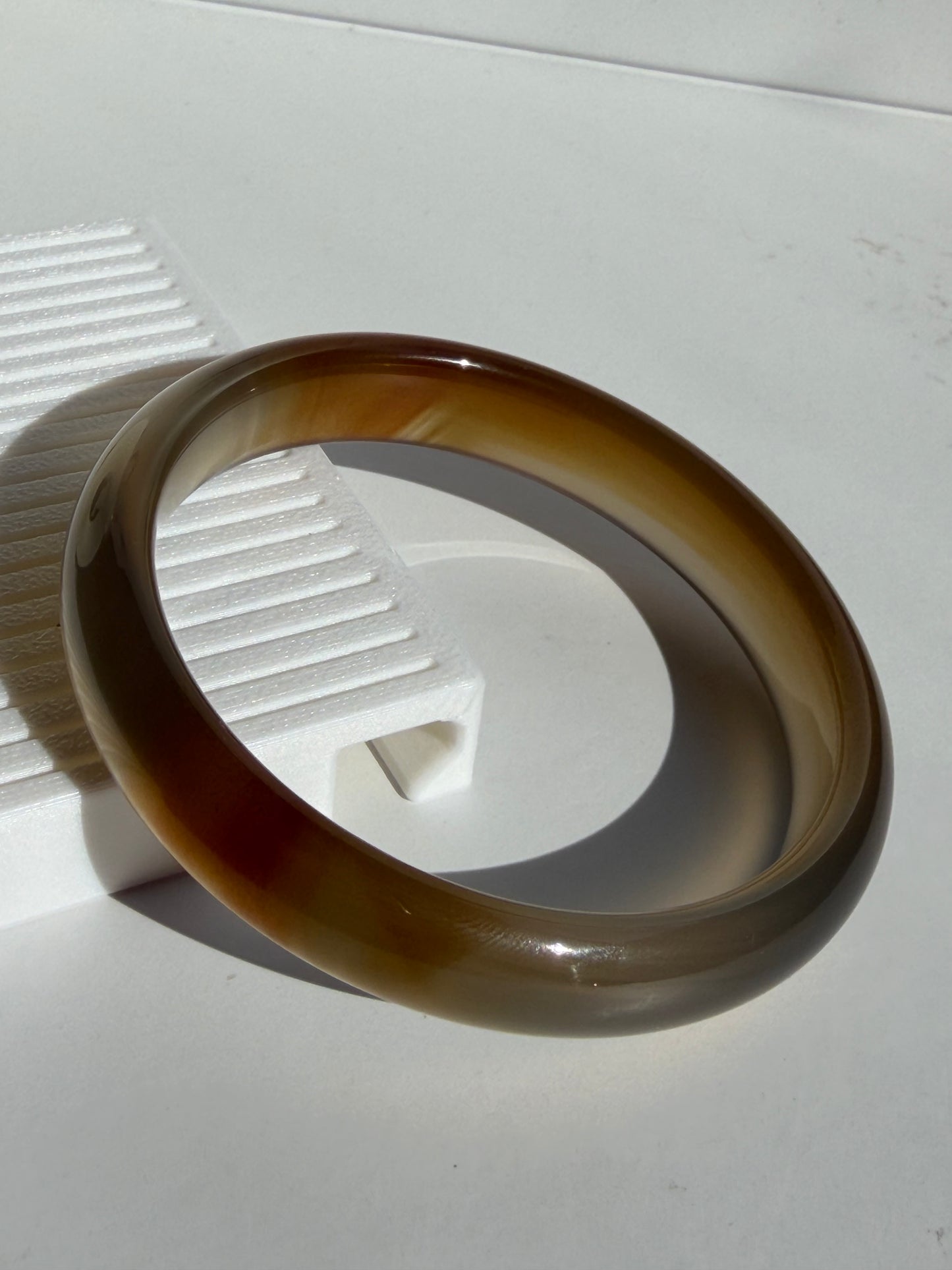 Natural Agate Bangle – Amber Dusk