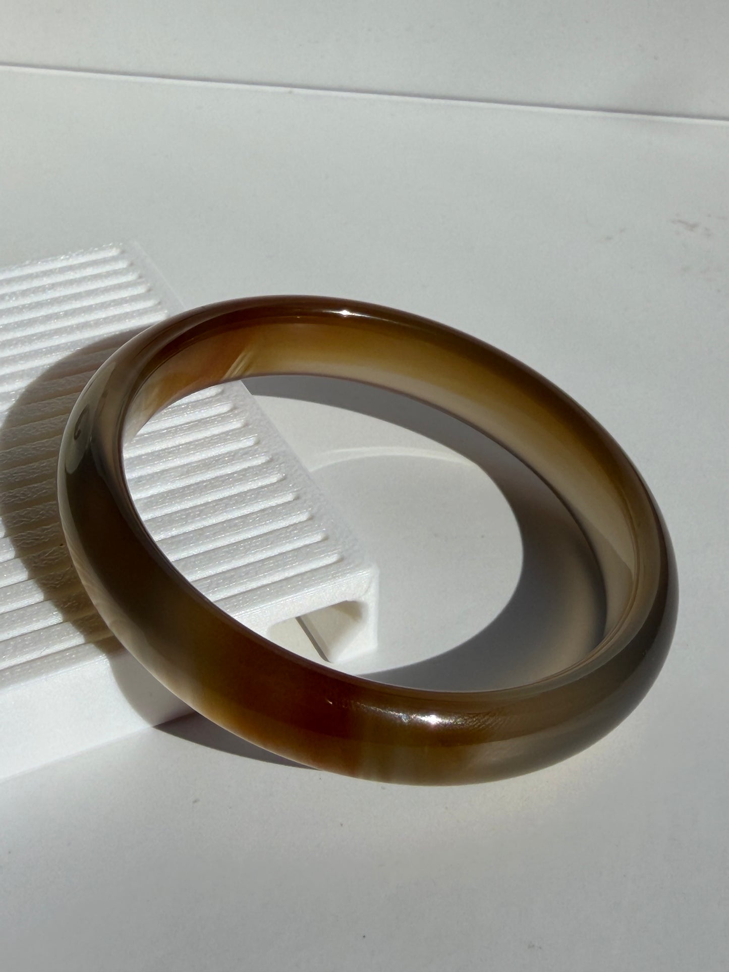 Natural Agate Bangle – Amber Dusk