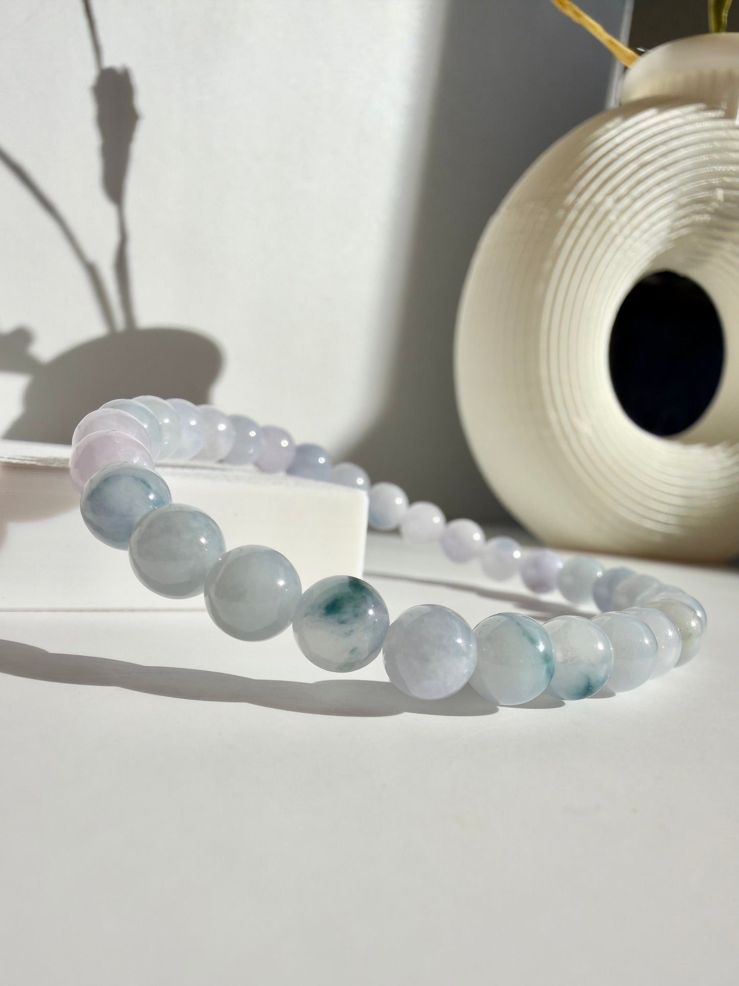 Natural Lavender Jade Bracelet – Soft Icy Lavender Tones