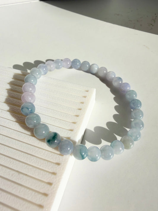 Natural Lavender Jade Bracelet – Soft Icy Lavender Tones