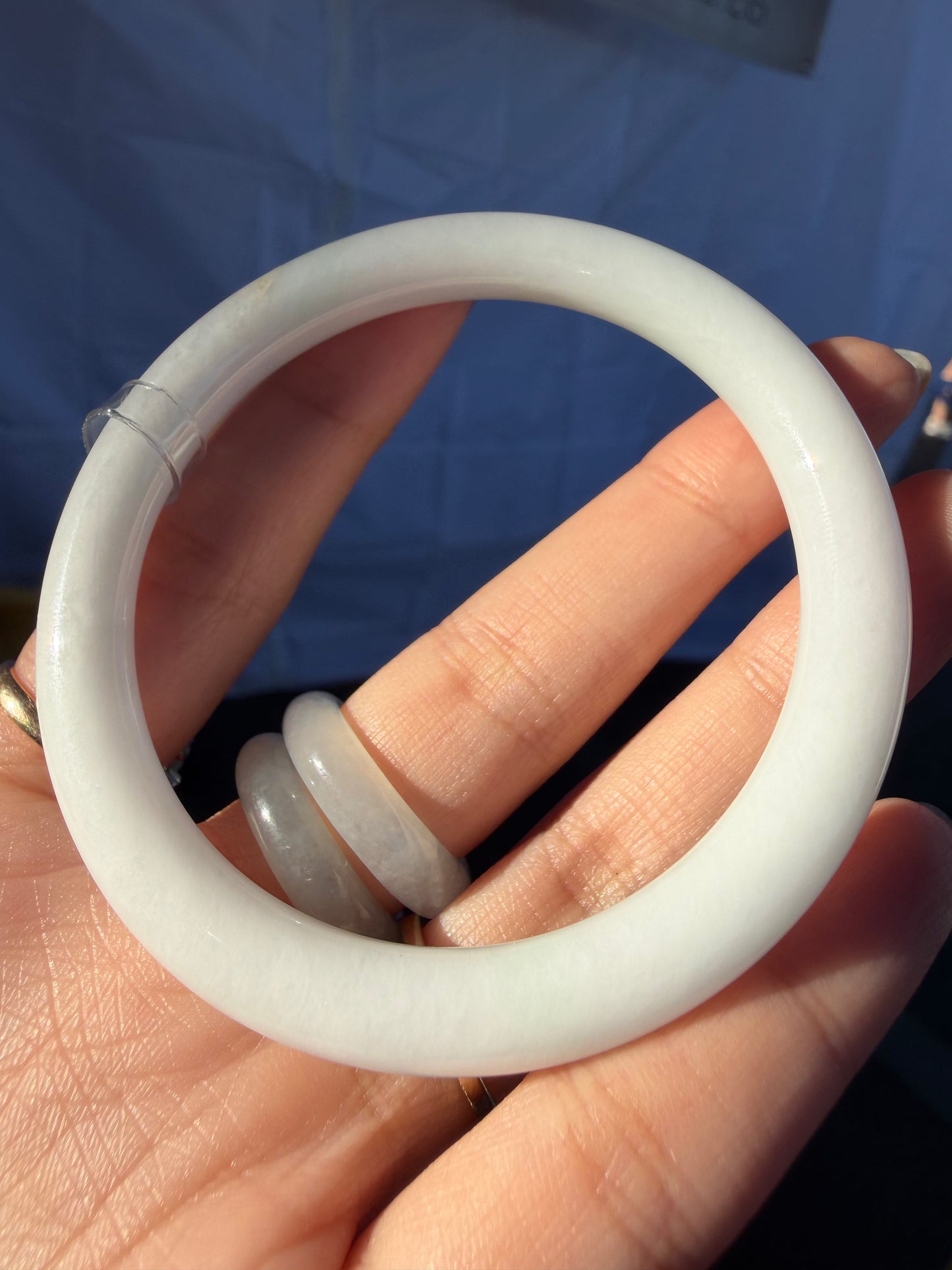 Pure White Certified Natural Grade A Myanmar Jadeite Jade Bangle