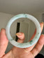 Floating Green Flower Certified Natural Type A Myanmar Jadeite Jade Bangle