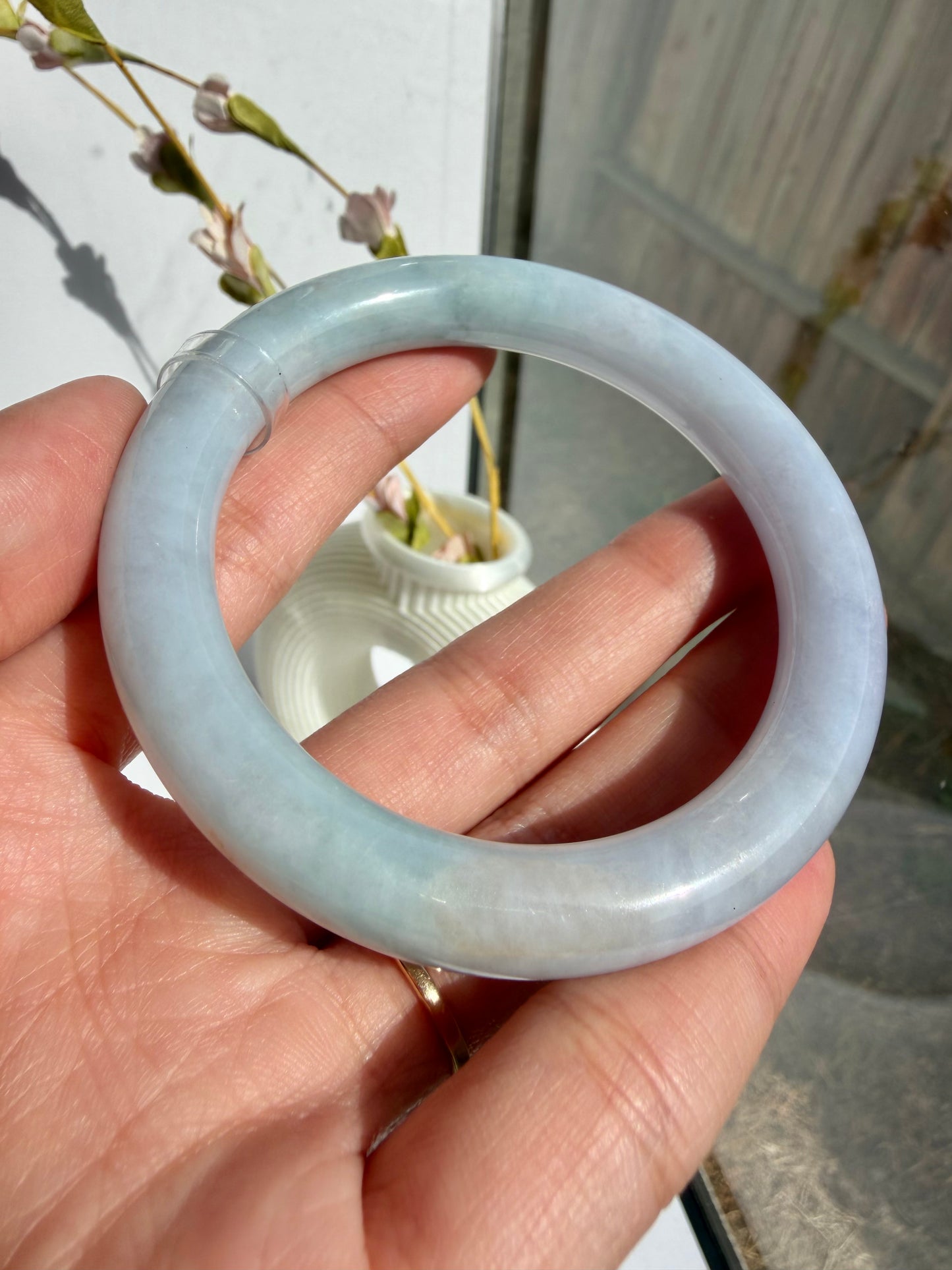 Tricolor Certified Natural Type A Myanmar Jadeite Jade Bangle