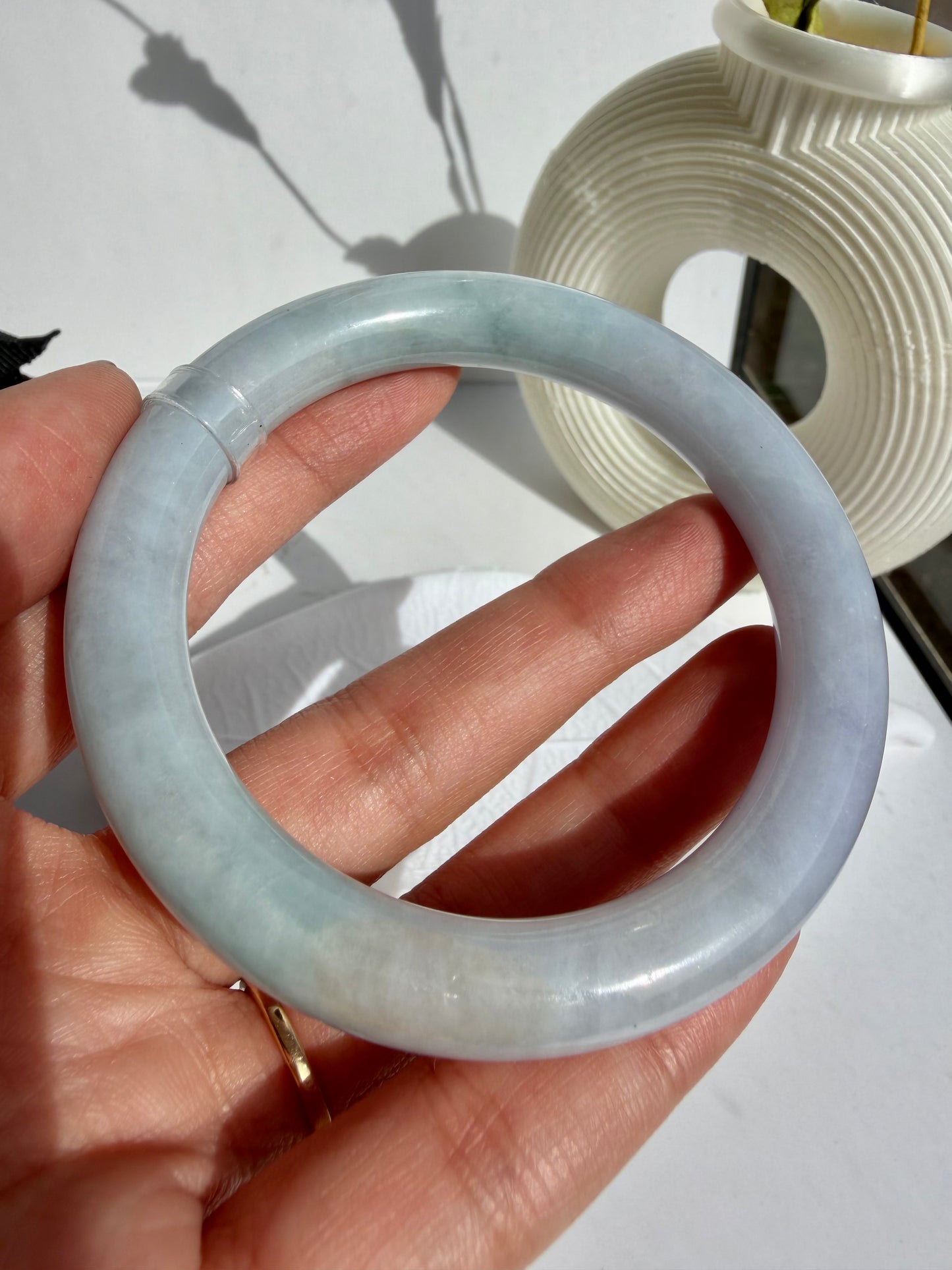 Tricolor Certified Natural Type A Myanmar Jadeite Jade Bangle