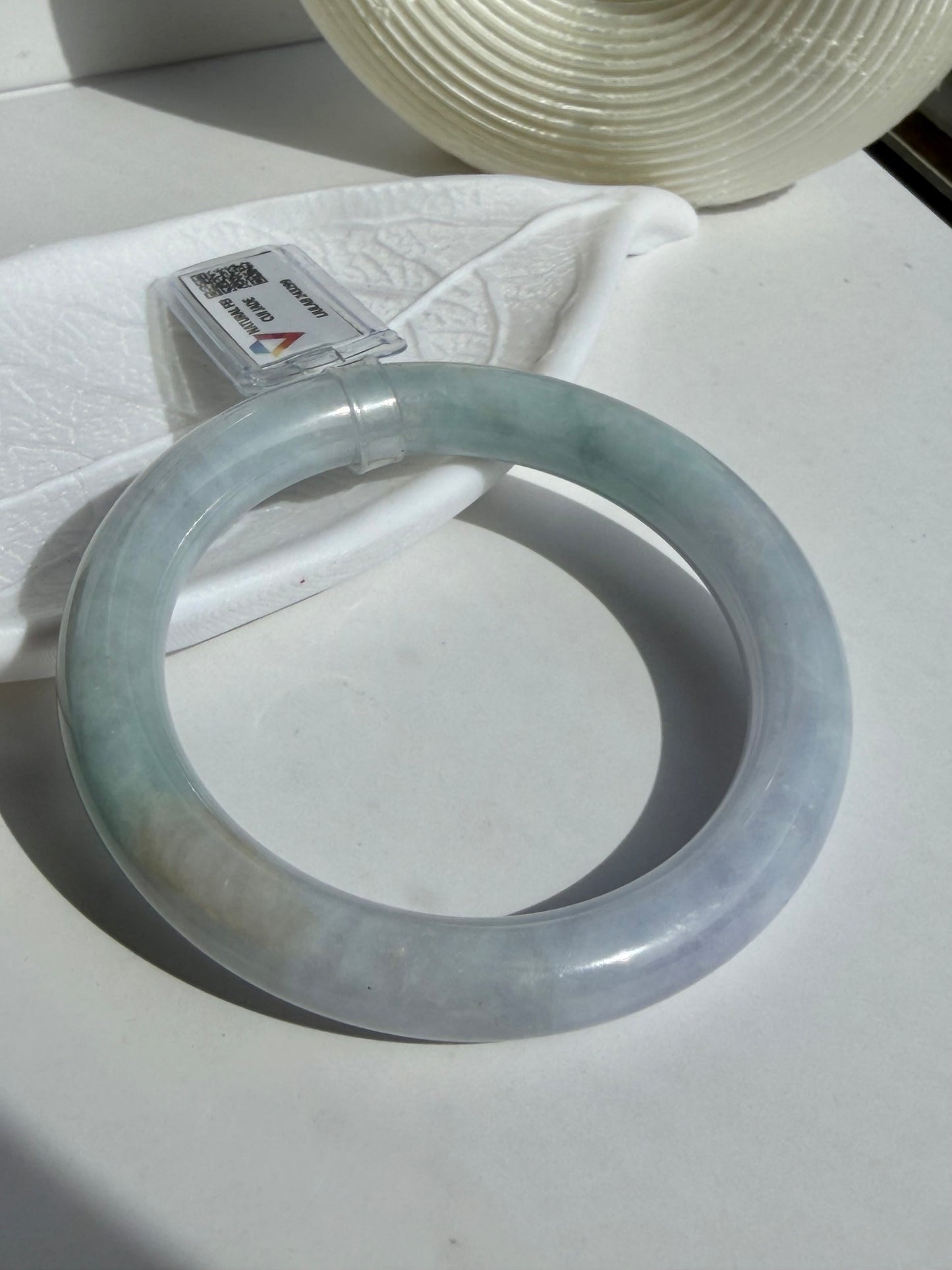 Tricolor Certified Natural Type A Myanmar Jadeite Jade Bangle