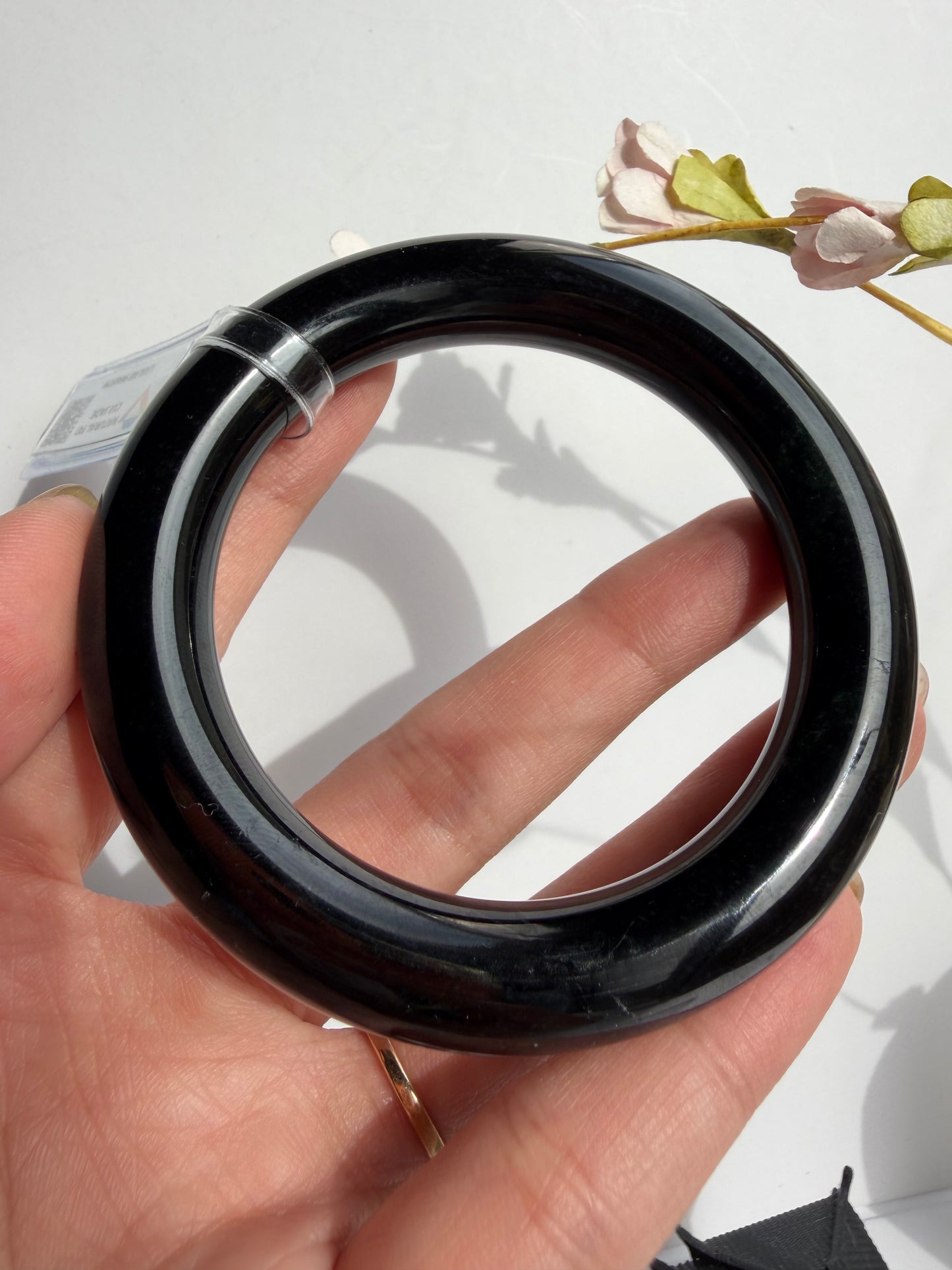 Certified Natural Type A Myanmar Black Jadeite Jade Bangle