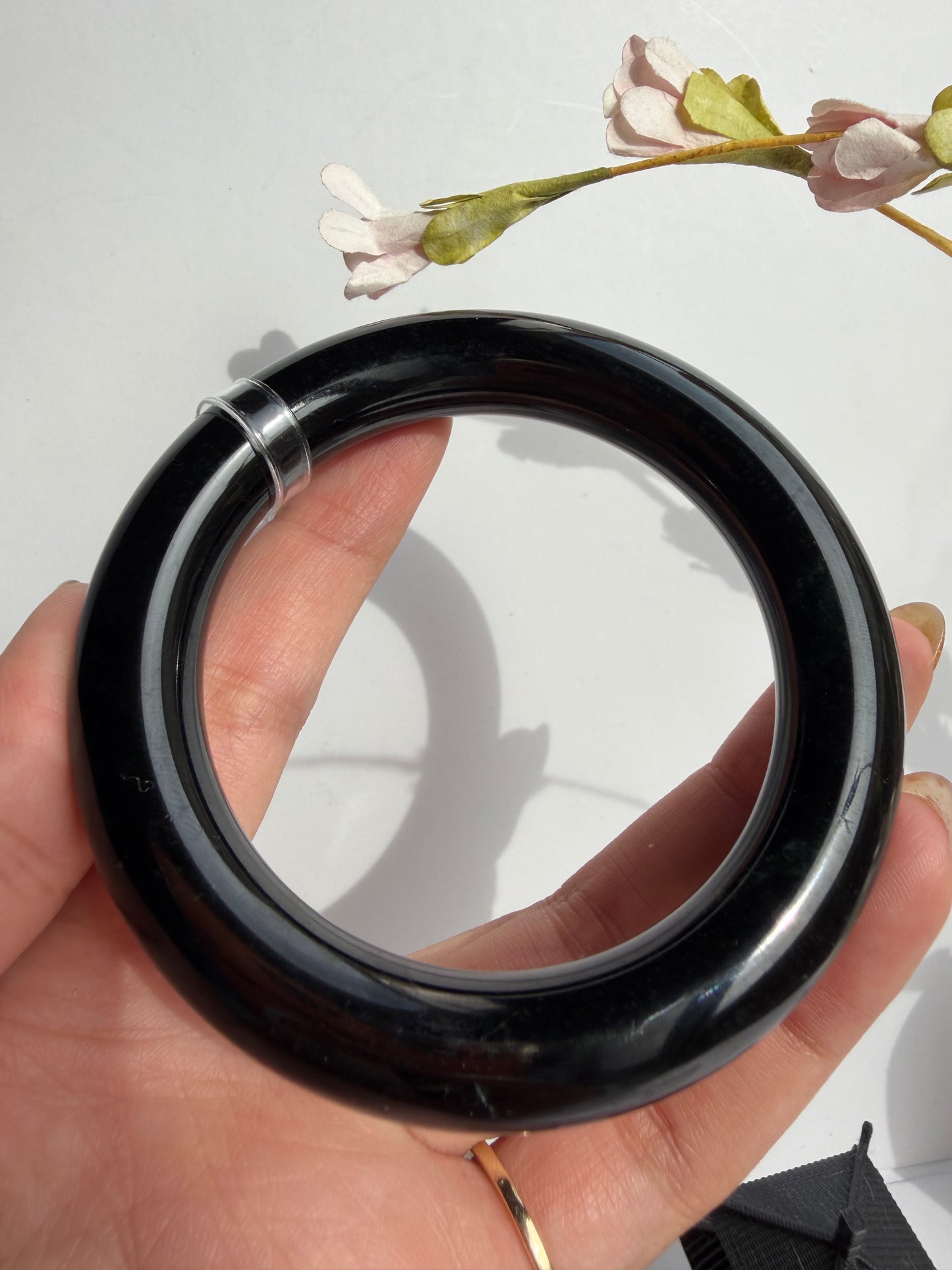 Certified Natural Type A Myanmar Black Jadeite Jade Bangle