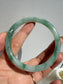 Green Floating Flower Certified Natural Type A Myanmar Jadeite Jade Bangle
