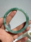 Green Floating Flower Certified Natural Type A Myanmar Jadeite Jade Bangle