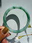 Green Floating Flower Certified Natural Type A Myanmar Jadeite Jade Bangle