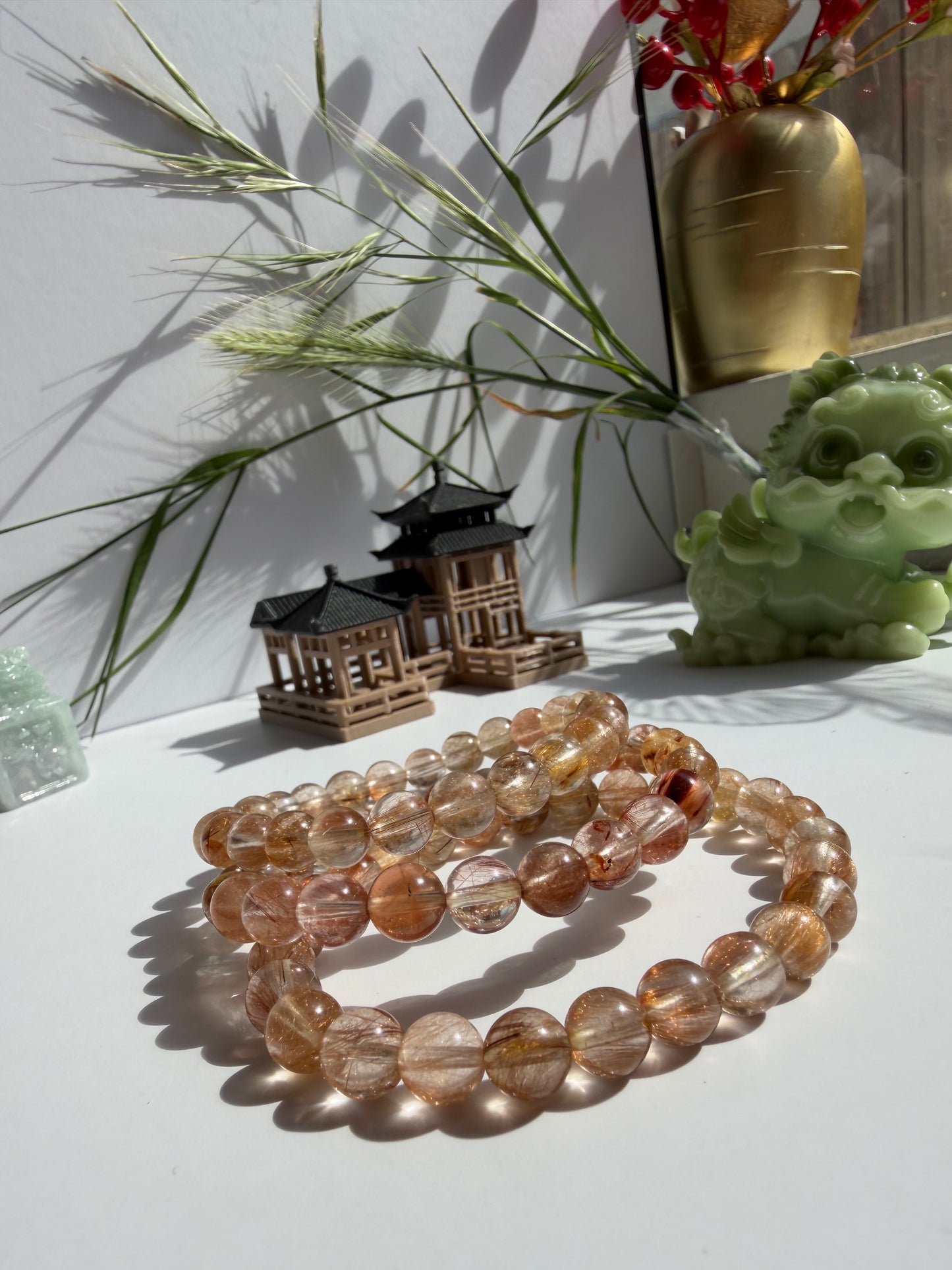 Red-Brown yellow Rutilated Quartz - thạch anh tóc đỏ-nâu vàng