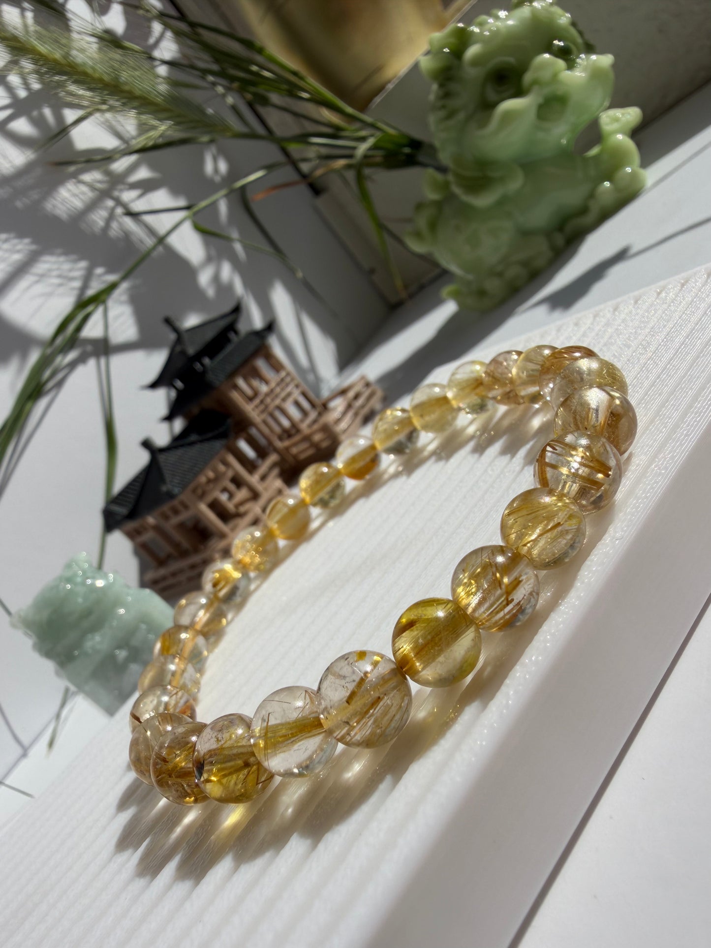 Gold Rutilated Quartz - Chuỗi Thạch Anh Tóc Vàng (8mm)