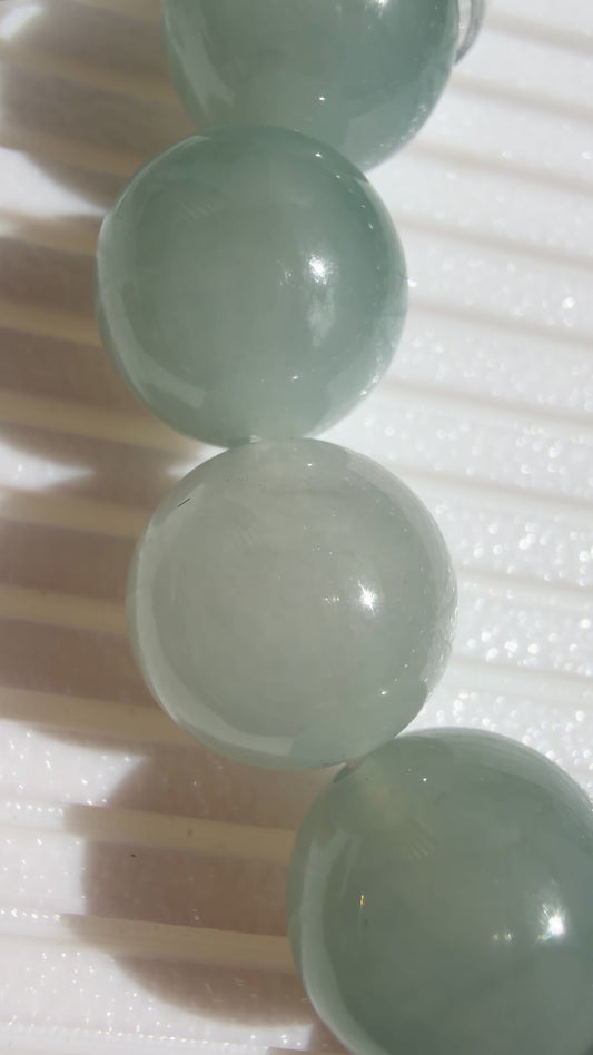 Floating Blue Flower Jadeite Jade - Chuỗi Ngọc Lam Hoa Bay