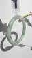 Floating Green Flower Certified Natural Type A Myanmar Jadeite Jade Bangle