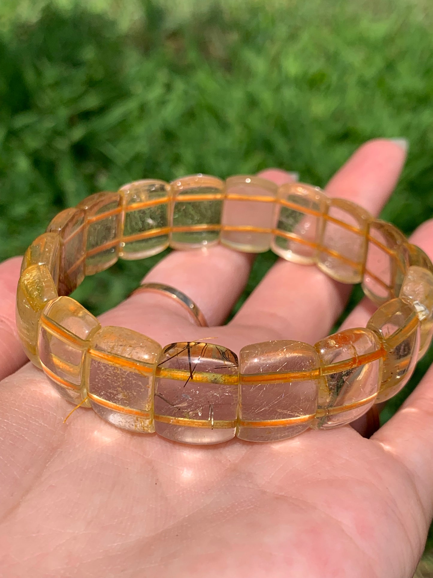 Gold Rutilated Quartz Bangle