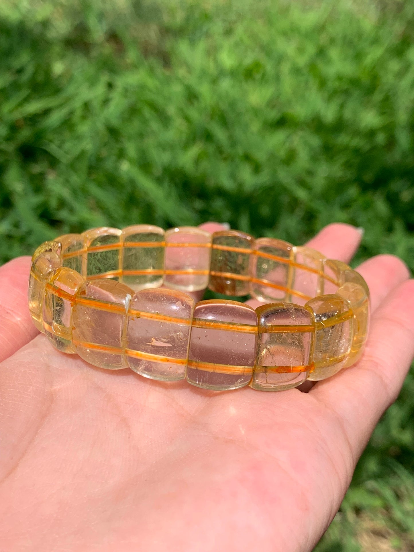 Gold Rutilated Quartz Bangle