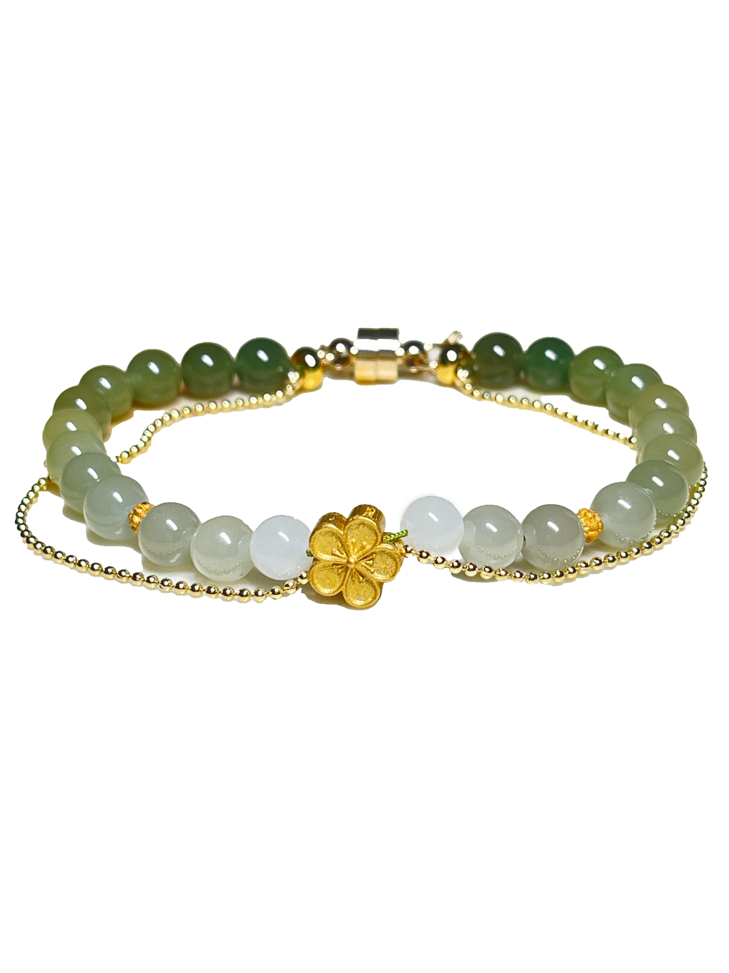 Hetian Jade Flower Bracelet