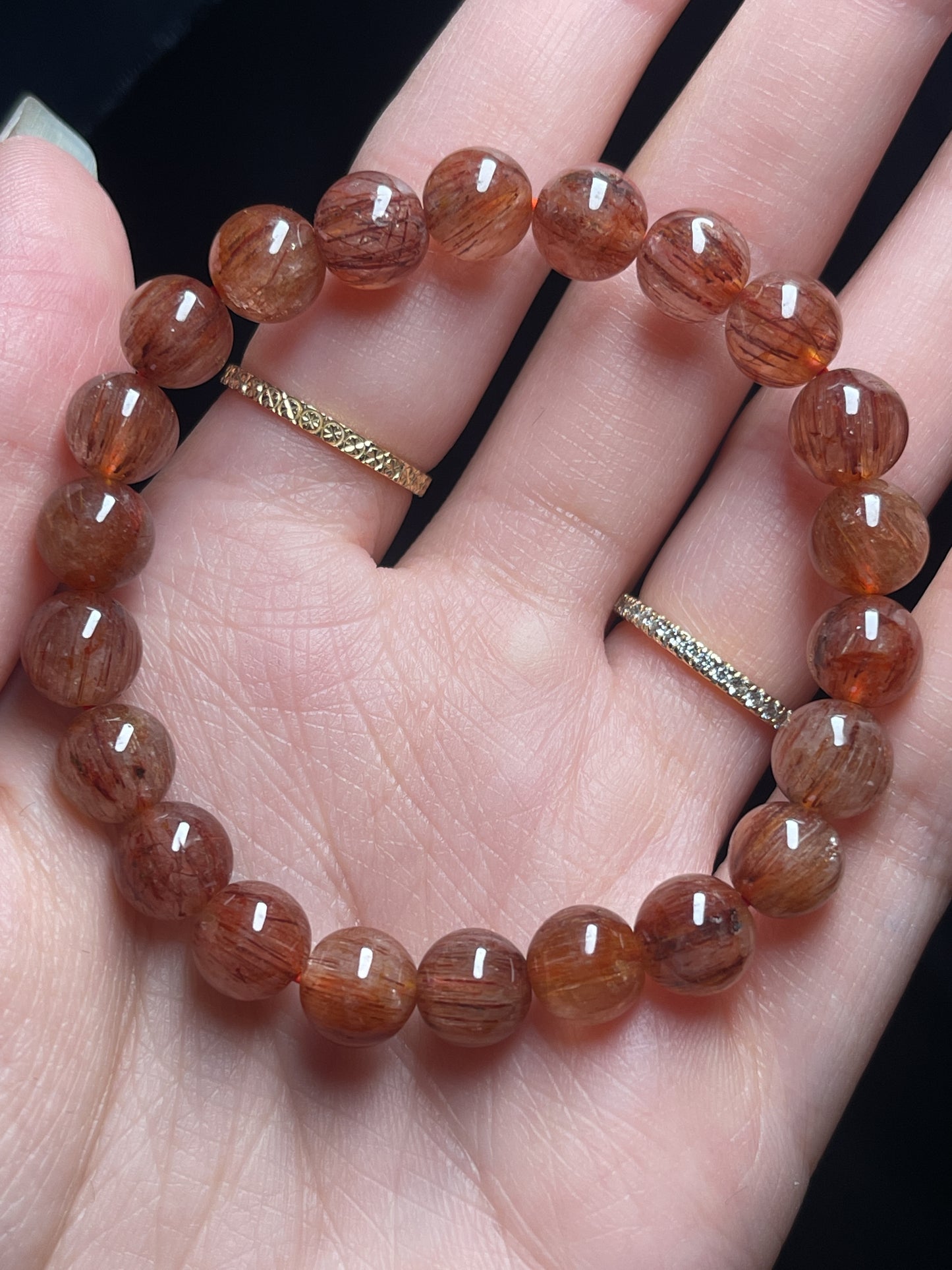 Dark Red Rutilated Quartz